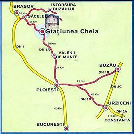 Harta Pensiunea Casa DorobantuCheia